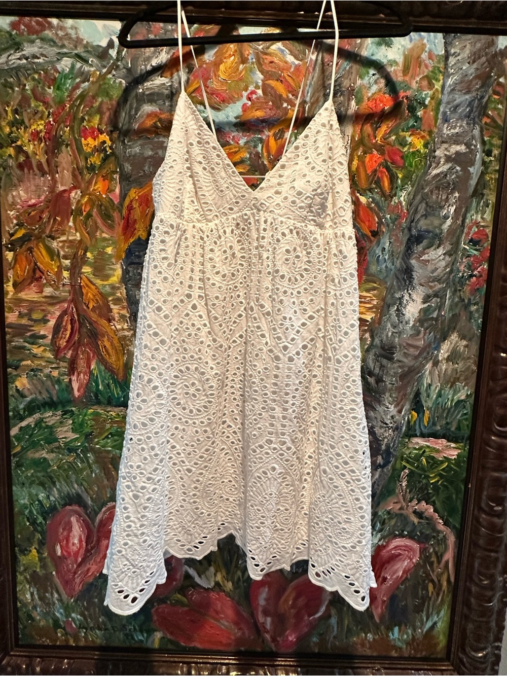 H&M White Eyelet Sundress with Adjustable Straps